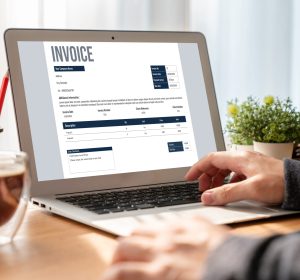 Invoice,On,Computer,Screen,From,Accounting,Application.,Computer,Program,For